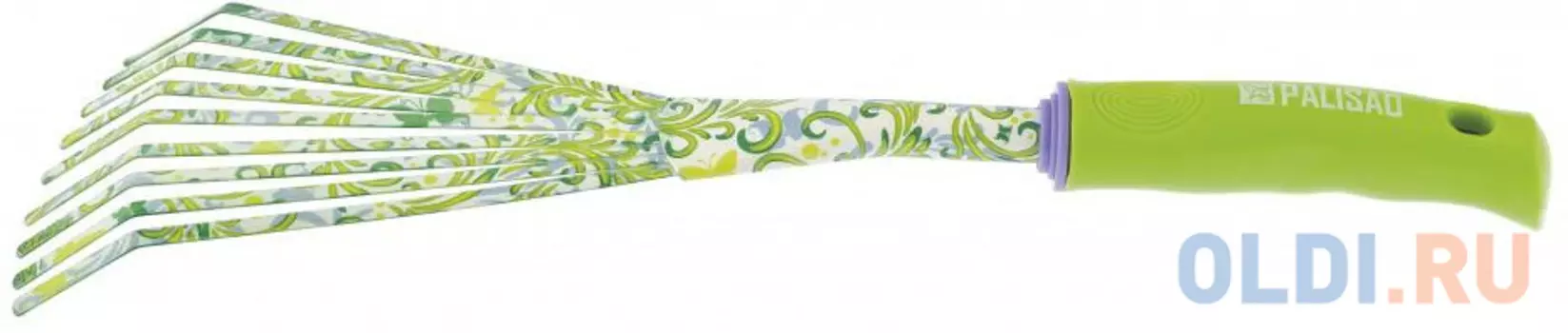 Грабли веерные, круглый зуб, пластиковая рукоятка// Palisad