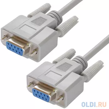 Greenconnect Кабель 0-модемный COM RS-232 линковочный 3 m GCR- DB901-3 m 9F AF / 9F AF, серый