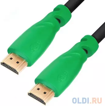 Greenconnect Кабель 1.0m, HDMI версия 2.0 HDR 4:2:2, Ultra HD, 4K 60 fps 60Hz/5K*30Hz, 3D, AUDIO, 18.0 Гбит/с, 28/28 AWG, OD7.3mm, тройной экран, черн