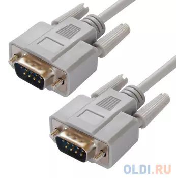 Greenconnect Кабель 3.0m 0-модемный COM RS-232 линковочный, DB9/DB9 9M/9M, серый, 30 AWG, GCR-DB902-3m