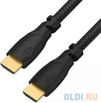 Greenconnect Кабель 5.0m HDMI версия 2.0, HDR 4:2:2, Ultra HD, 4K 60 fps 60Hz/5K*30Hz, 3D, AUDIO, 18.0 Гбит/с, 28/28 AWG, OD7.3mm, тройной экран, черн