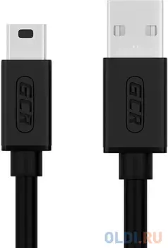 Greenconnect Кабель 5.0m USB 2.0, AM/mini 5P, черный, 28/28 AWG, экран, армированный, морозостойкий, GCR-UM2M5P-BB2S-5.0m