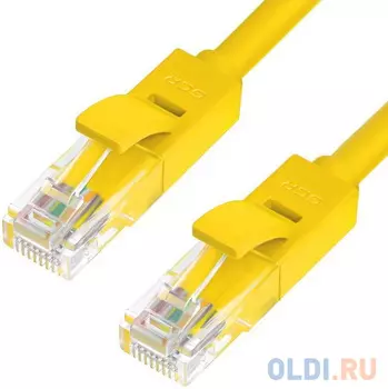 Greenconnect Патч-корд прямой 0.1m, UTP кат.5e, желтый, позолоченные контакты, 24 AWG, литой, GCR-LNC02-0.1m, ethernet high speed 1 Гбит/с, RJ45, T568