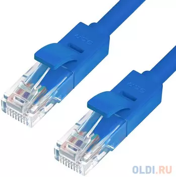 Greenconnect Патч-корд прямой 3.0m UTP кат.6, синий, позолоченные контакты, 24 AWG, литой, GCR-LNC601-3.0m, ethernet high speed, RJ45, T568B