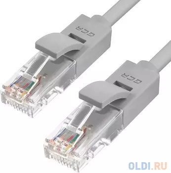 Greenconnect Патч-корд прямой 40.0m, UTP кат.5e, серый, позолоченные контакты, 24 AWG, литой, GCR-LNC03-40.0m, ethernet high speed 1 Гбит/с, RJ45, T56