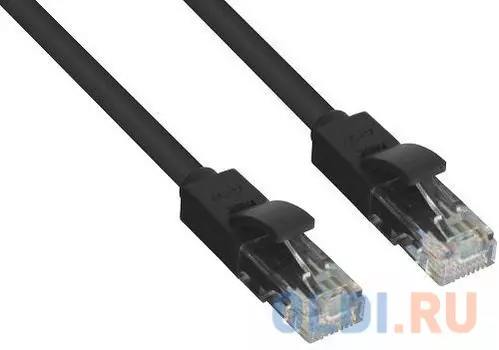 Greenconnect Патч-корд прямой 4.0m UTP кат.5e, черный, позолоченные контакты, 24 AWG, литой, Greenconnect-LNC06-4.0m, ethernet high speed 1 Гбит/с, RJ