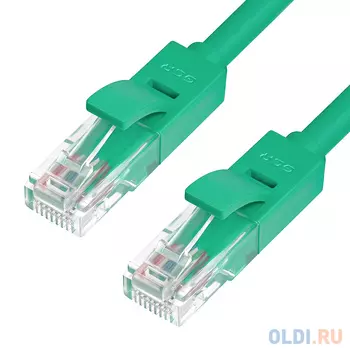 Greenconnect Патч-корд прямой, малодымный LSZH 2.0m UTP кат.5e, зеленый, 24 AWG, литой, ethernet high speed 1 Гбит/с, RJ45, T568B, GCR-50696(GCR-50696)