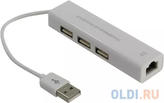 Greenconnect USB 2.0 Разветвитель на 3 порта + 10/100Mbps Ethernet Network GCR-AP03
