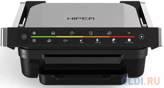 Гриль HIPER IOT CONTACT GRILL G1 серебристый чёрный