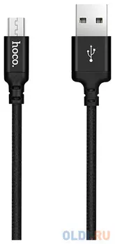 HOCO HC-62844 X14/ USB кабель Micro/ 1m/ 2A/ Нейлон/ Black