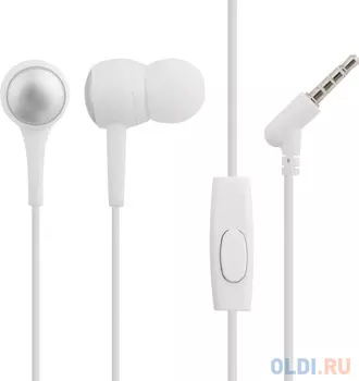 HOCO M19/ Наушники + микрофон/ Кнопка ответа/ 1.2м/ 3.5 mm jack/ White