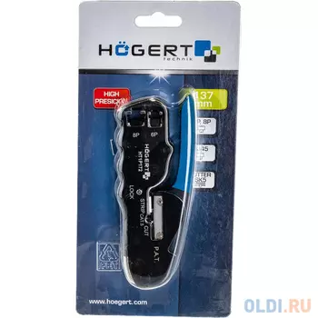 HOEGERT TECHNIK Пресс-клещи для обжима телефонных и компьютерных клемм 6P, 8P, RJ45 HT1P172