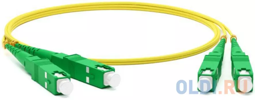 Hyperline FC-D2-9-SC/­AR-SC/­AR-H-1M-LSZH-YL Патч-корд волоконно-оптический (шнур) SM 9/­125 (OS2), SC/­APC-SC/­APC, 2.0 мм, duplex, LSZH, 1 м