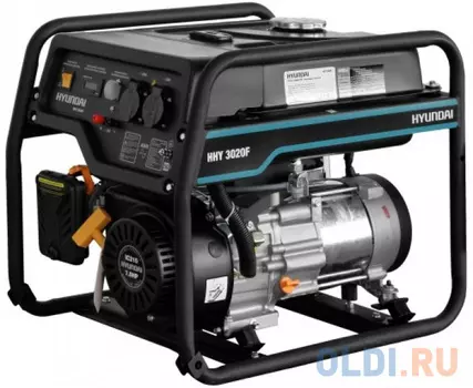 HYUNDAI [HHY 3020F] Генератор бензиновый { Запуск ручной, 3,1 кВт/ nom 2,8кВт, 230В/50Гц, IC210, 4-х такт, 7,0 л.с., 208 см3, Вес 44 кг }