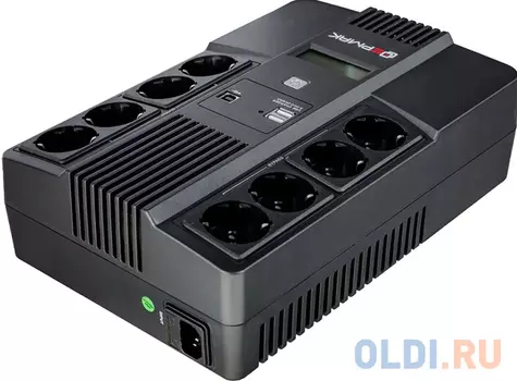 ИБП Ермак Линейно-интерактивный 800 ВА/480 Вт, 8xSchuko, ЖК, 2хUSB, ШхГхВ 202х293х93мм., вес 4.9кг.