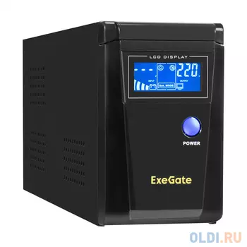 ИБП (инвертор, синус, для котла) ExeGate SineTower SN-600.LCD.AVR.2SH <600VA/360W, чистая синусоида, LCD дисплей, AVR, 2*Schuko, линейно-интерактив