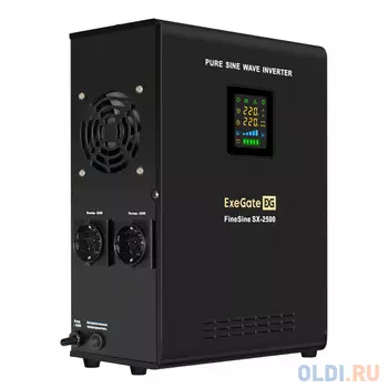 ИБП (инвертор, синус, для котла, настенный) ExeGate FineSine SX-2500.LCD.AVR.2SH <2500VA/1800W, чистая синусоида, цветной LCD-дисплей, AVR, 2*Schuk