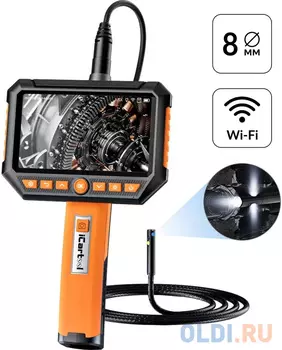 iCarTool Видеоэндоскоп промышленный, экран 5", 3 камеры, 2Мп, 1920x1080, 1м, 8 мм сменный зонд IC-V116A