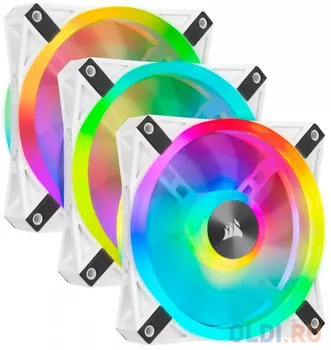 iCUE QL120 RGB [CO-9050104-WW] 120mm PWM White Fan — Triple Fan Kit with Lighting Node CORE {10}