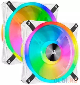 iCUE QL140 RGB [CO-9050106-WW] 140mm PWM White Fan — Dual Fan Kit with Lighting Node CORE {10}