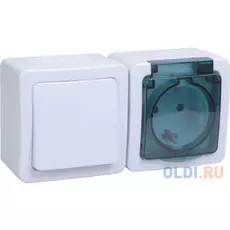 Iek EBGMP20-K03-31-54-EC БГб-22-31-ГПБд блок горизонтальный "выкл 1кл + розетка 1м с з/к" о/у IP54 ГЕРМЕС PLUS (кл.бел./кр.дым.)