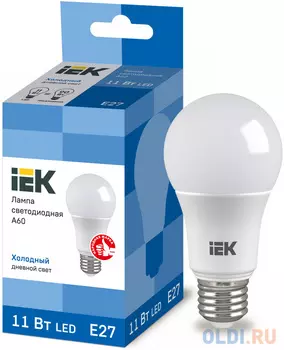 Iek LLE-A60-11-230-65-E27 Лампа светодиодная ECO A60 шар 11Вт 230В 6500К E27 IEK