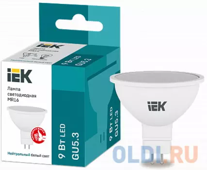 Iek LLE-MR16-9-230-40-GU5 Лампа LED MR16 софит 9Вт 230В 4000К GU5.3