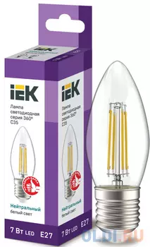 Iek LLF-C35-5-230-30-E27-CL Лампа LED C35 свеча прозр. 5Вт 230В 3000К E27 серия 360°