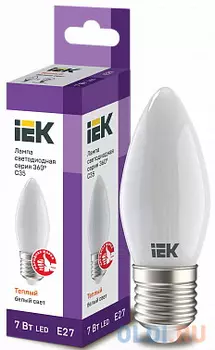 Iek LLF-C35-7-230-30-E27-FR Лампа LED C35 свеча матов. 7Вт 230В 3000К E27 серия 360°