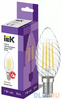 Iek LLF-CT35-7-230-30-E14-CL Лампа LED CT35 свеча вит. 7Вт 230В 3000К E14 серия 360°