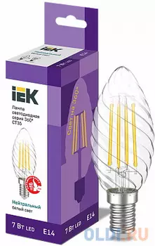 Iek LLF-CT35-7-230-40-E14-CL Лампа LED CT35 свеча вит. 7Вт 230В 4000К E14 серия 360°