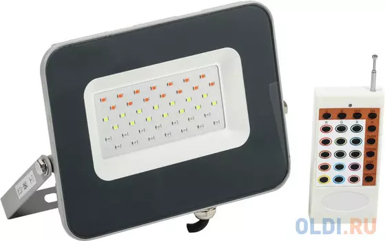 Iek LPDO7RGB-01-30-K03 Прожектор LED СДО 07-30RGB multicolor IP65 серый