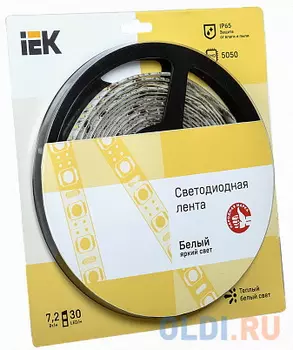 Iek LSR2-1-030-65-1-05 Лента LED 5м блистер LSR-5050WW30-7,2-IP65-12V теплый белый