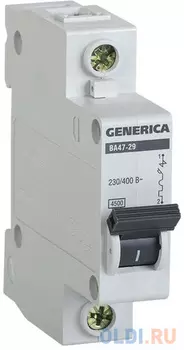 Iek MVA25-1-006-C Авт. выкл. ВА47-29 1Р 6А 4,5кА х-ка С GENERICA