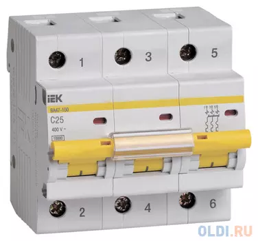 Iek MVA40-3-025-C Авт.выкл. ВА 47-100 3Р 25А 10 кА х-ка С ИЭК