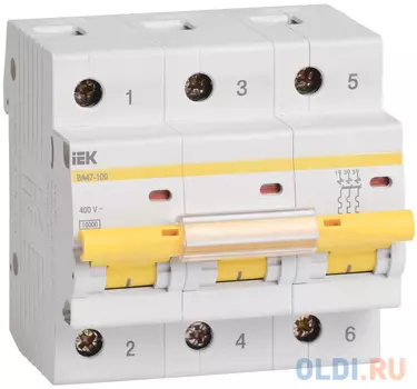 Iek MVA40-3-100-C Авт.выкл. ВА 47-100 3Р100А 10 кА х-ка С ИЭК