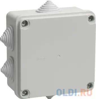 Iek UKO11-100-100-050-K41-44 Коробка КМ41233 распаячная для о/п 100х100х50 мм IP44 (RAL7035, 6 гермовводов)