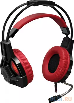 Игровая гарнитура проводная Defender Lester черный красный 64541