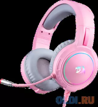 Игровая гарнитура REDRAGON MENTO розовая (2 x 3,5-мм джек, USB, 50 мм, RGB подсветка)