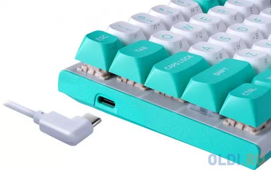 Игровая клавиатура REDRAGON FIDD бело-голубаая (USB, Redragon + magnetic, 61 кл., RGB подсветка)