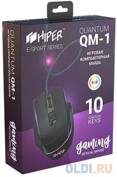 Мышь проводная HIPER Quantum Q-M1 чёрный USB