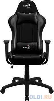 Игровое кресло Aerocool AC100 AIR All Black , черное, до 150 кг, ШxДxВ : 69x70x121-131см, газлифт класс 3 до 100 мм, механизм "Бабочка"