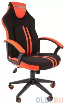 Игровое кресло Chairman game 26 черный/красный (экокожа, регулируемый угол наклона, механизм качания)