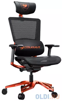 Игровое кресло Cougar Argo black/orange (экокожа/нейлоновая сетка, регулируемый угол наклона, механизм качания)