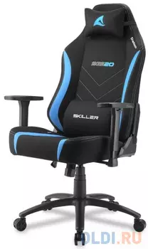 Игровое кресло Sharkoon Skiller SGS20 чёрно-синее (ткань, регулируемый угол наклона, механизм качания)