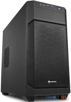 Игровой корпус Sharkoon V1000 чёрный (Micro-ATX, сталь, fan 1x120 мм + 1x120 мм, 2xUSB 3.0, audio)