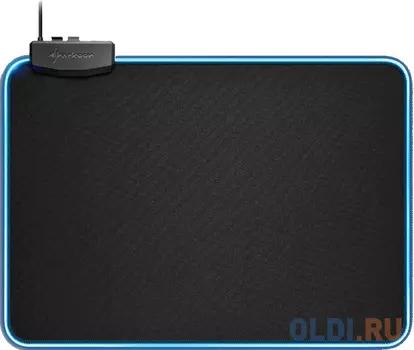 Игровой коврик для мыши Sharkoon 1337 RGB XL чёрный (450 x 380 x 3 мм, RGB подсветка, текстиль, резина)