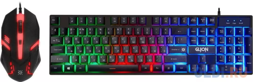 Игровой набор Glion C-123 RU,Light,мышь+клавиатура DEFENDER C-123 RU (45123) {20}