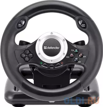 Игровой руль DEFENDER TURBO PRO (USB, вибрация, 10 кнопок, 8-позиционный переключатель, два подрулевых переключателя)