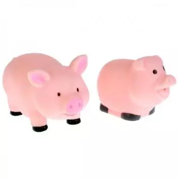 Игрушки пластизоль для купания "Играем вместе" Свинки (выс. 6см и 5см) в сетке (русс. уп) в кор.50шт LXB104-136